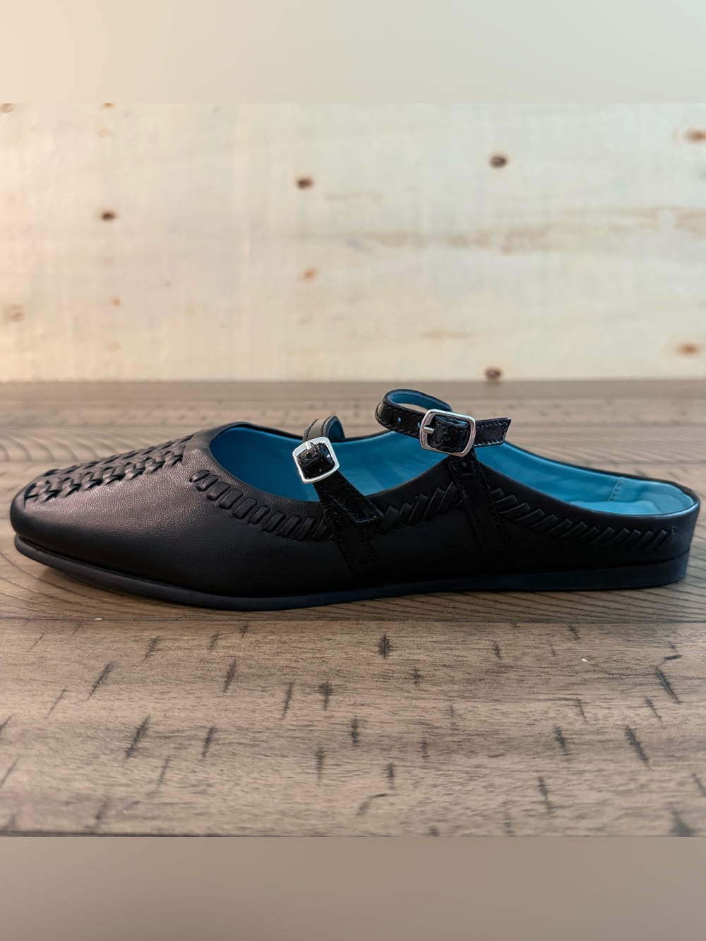 New Free People Diana Double Strap Leather Flats US 9.5 EU 40 w/Box - Picture 4 of 9